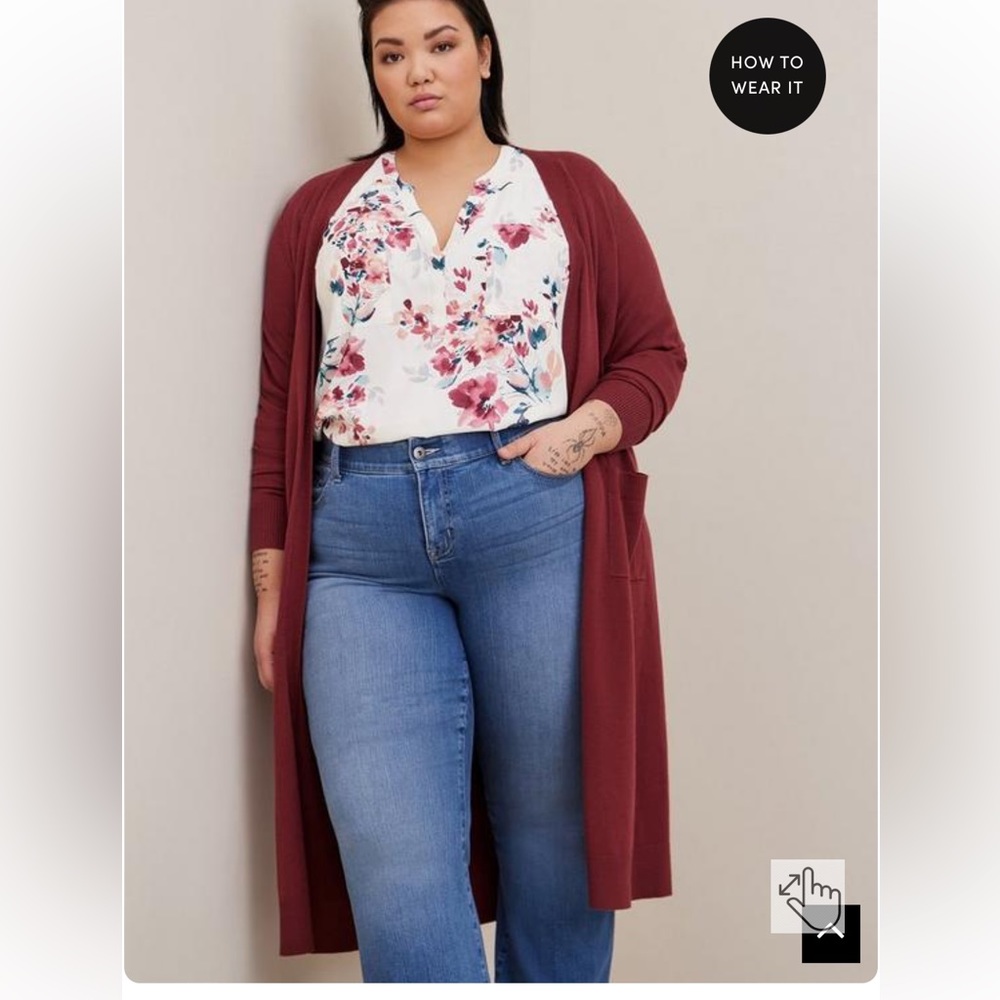 torrid 0X maroon duster